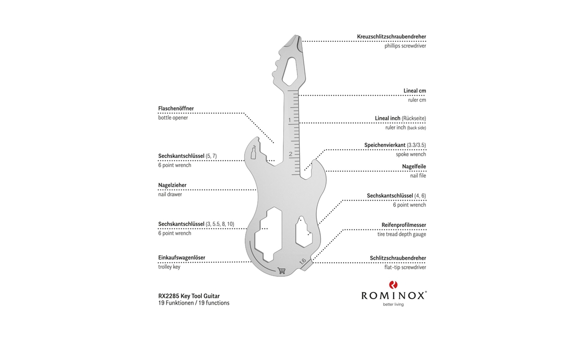 ROMINOX® Key Tool Guitar (19 Funktionen) Frohe Weihnachten