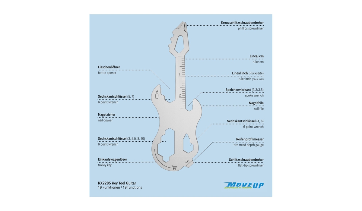 ROMINOX® Key Tool Guitar (19 Funktionen) Frohe Weihnachten