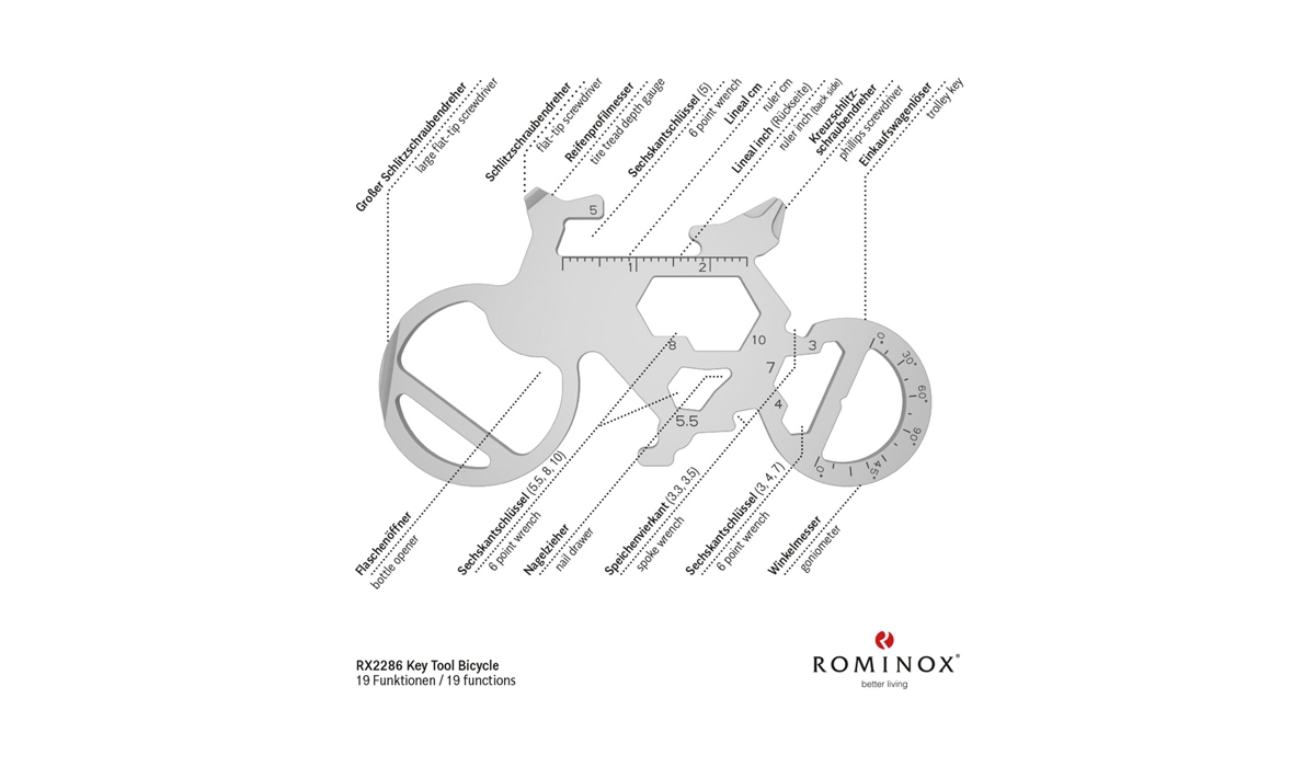 ROMINOX® Key Tool Bicycle (19 Funktionen) Frohe Weihnachten