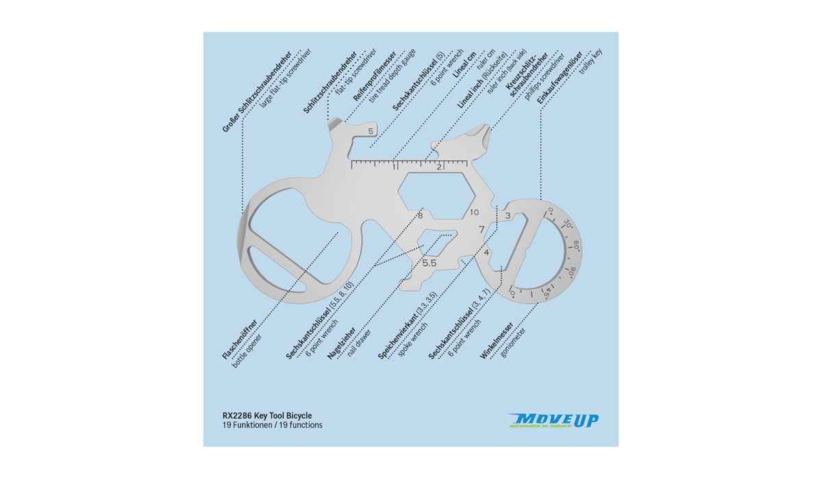 ROMINOX® Key Tool Bicycle (19 Funktionen) Frohe Weihnachten