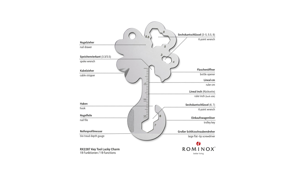 ROMINOX® Key Tool Lucky Charm (19 functions) Happy Father's Day