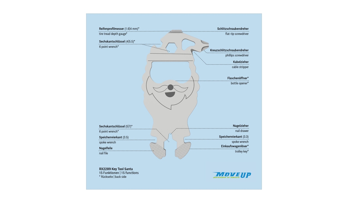 ROMINOX® Key Tool Santa (15 Funktionen) Frohe Weihnachten