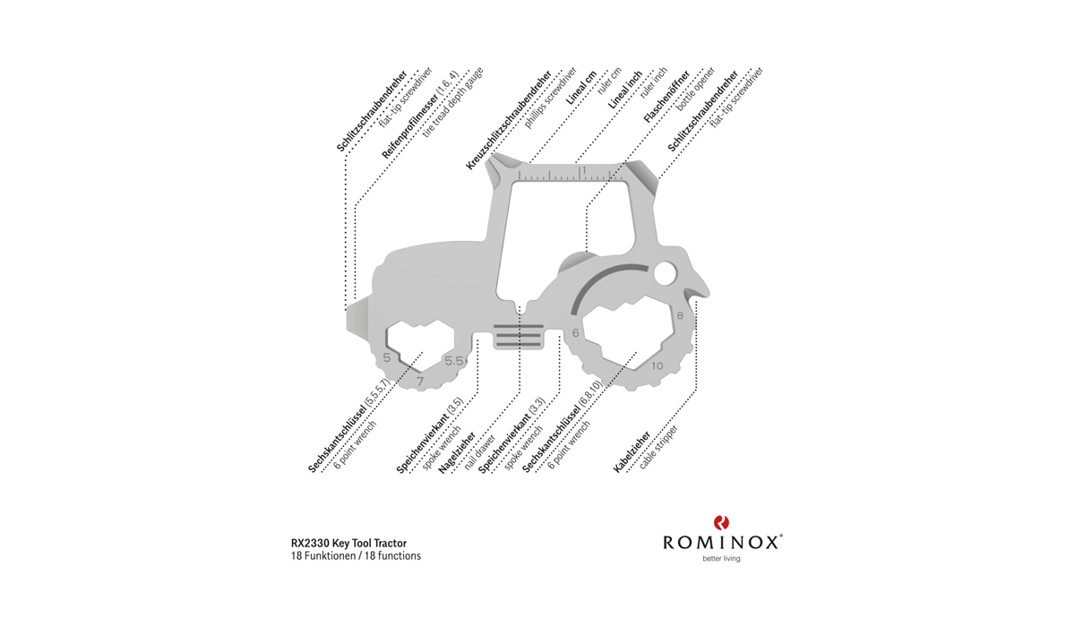 ROMINOX® Key Tool Tractor (18 Funktionen) Frohe Weihnachten