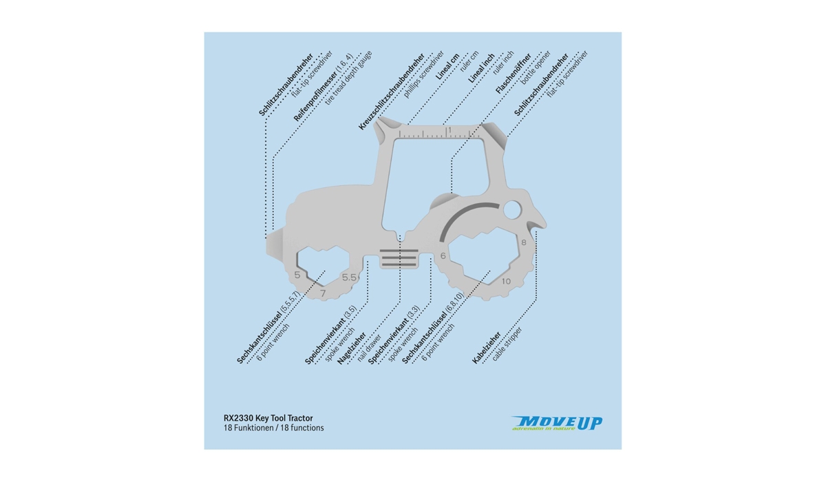 ROMINOX® Key Tool Tractor (18 Funktionen) Frohe Weihnachten