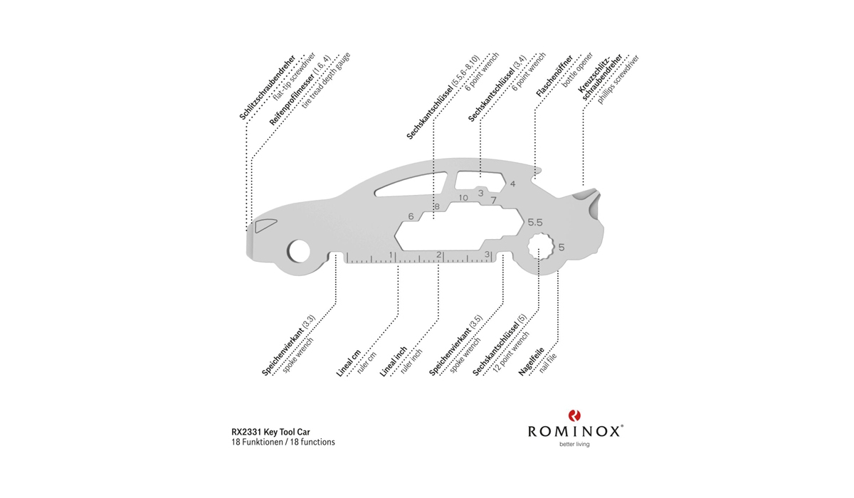 ROMINOX® Key Tool Car/Auto (18 functions) Frohe Weihnachten