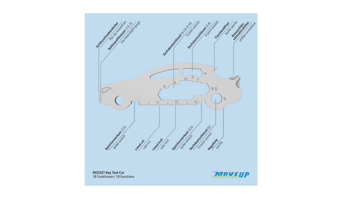ROMINOX® Key Tool Car/Auto (18 functions) Frohe Weihnachten
