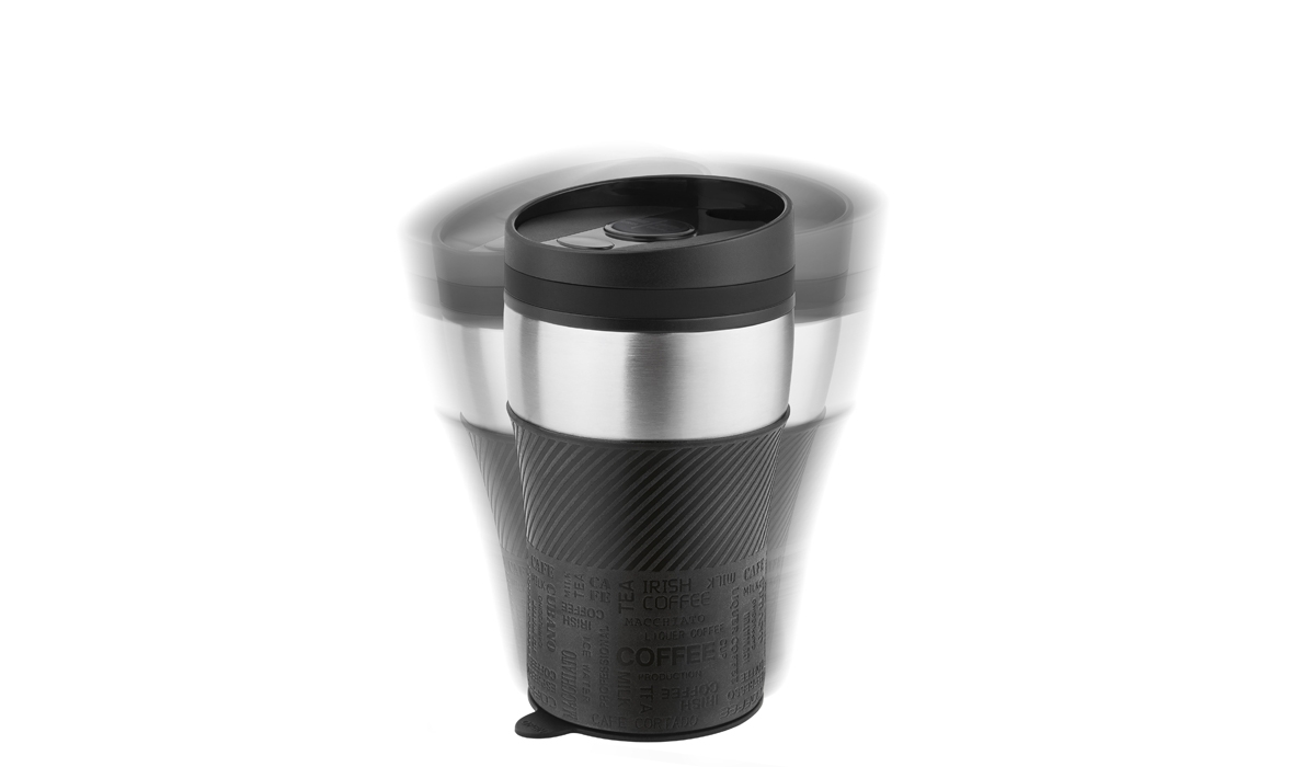 Thermobecher CremaOfficinaMagic schwarz/silber