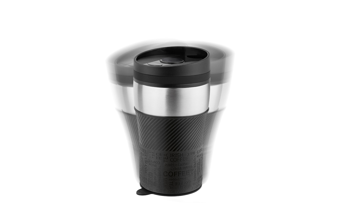 Thermobecher CremaOfficinaMagic schwarz/silber