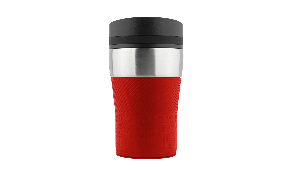 Thermobecher CremaOfficinaMagic silber/rot
