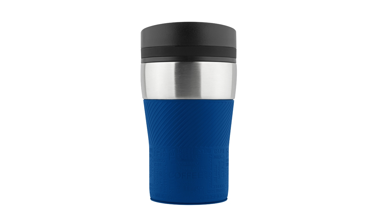 Thermobecher CremaOfficinaMagic silber/blau
