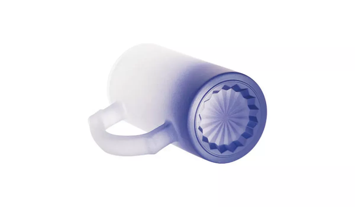 Glasbierkrug satiniert 470 ml - dunkelblau