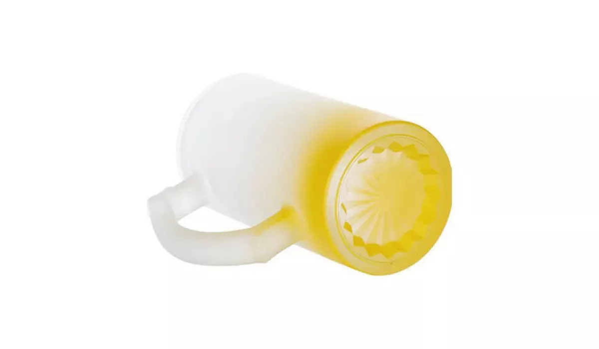 Glasbierkrug satiniert 470 ml - gelb