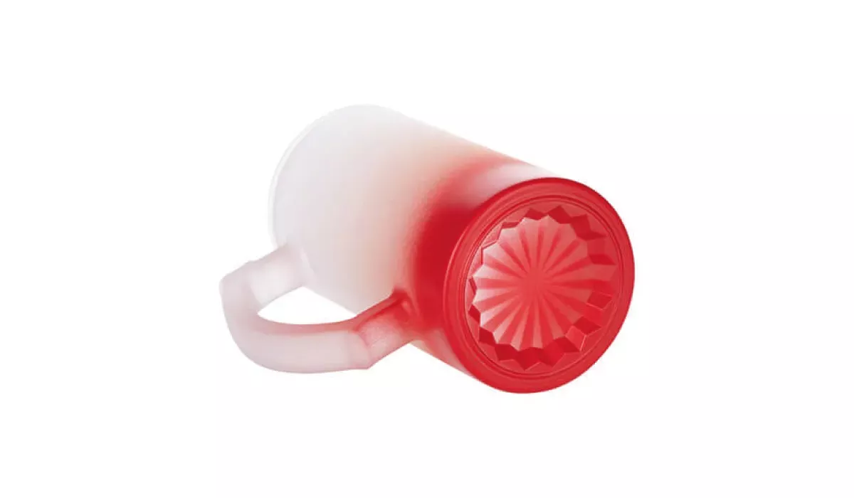 Glasbierkrug satiniert 470 ml - rot