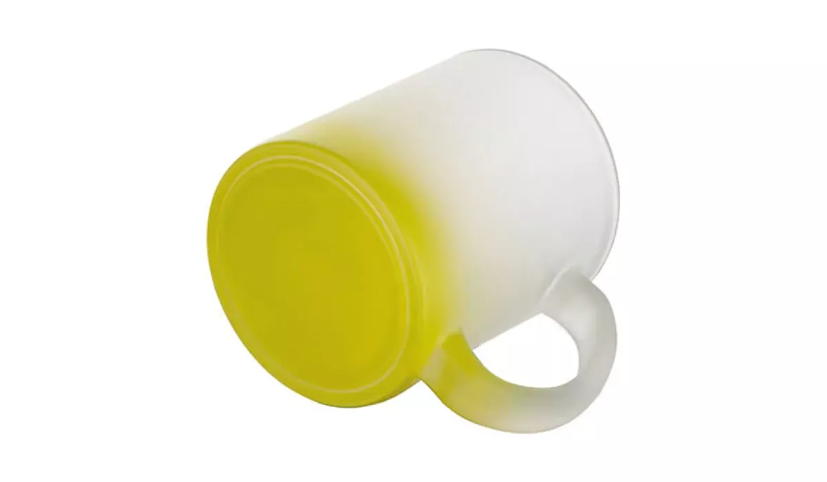 Glass mug with gradient 330 ml - lime yellow