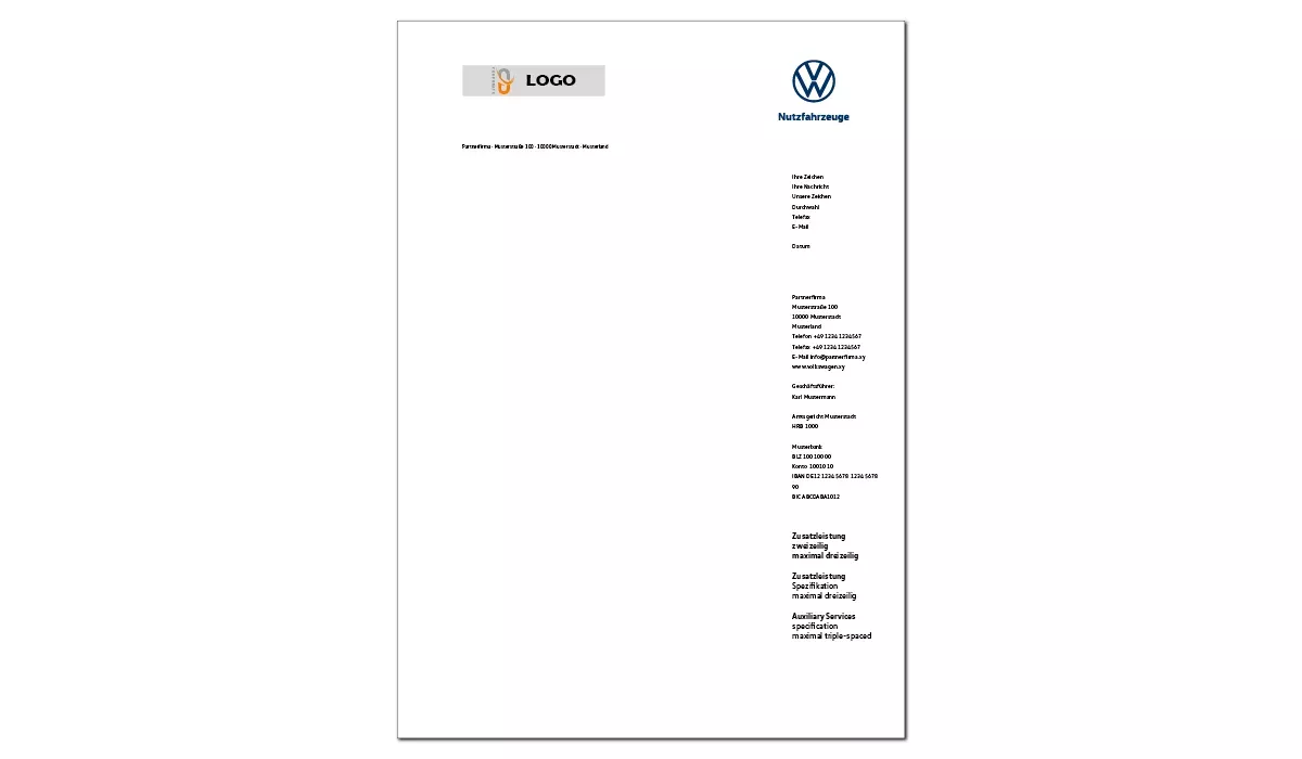 VW Commercial Vehicles Stationery