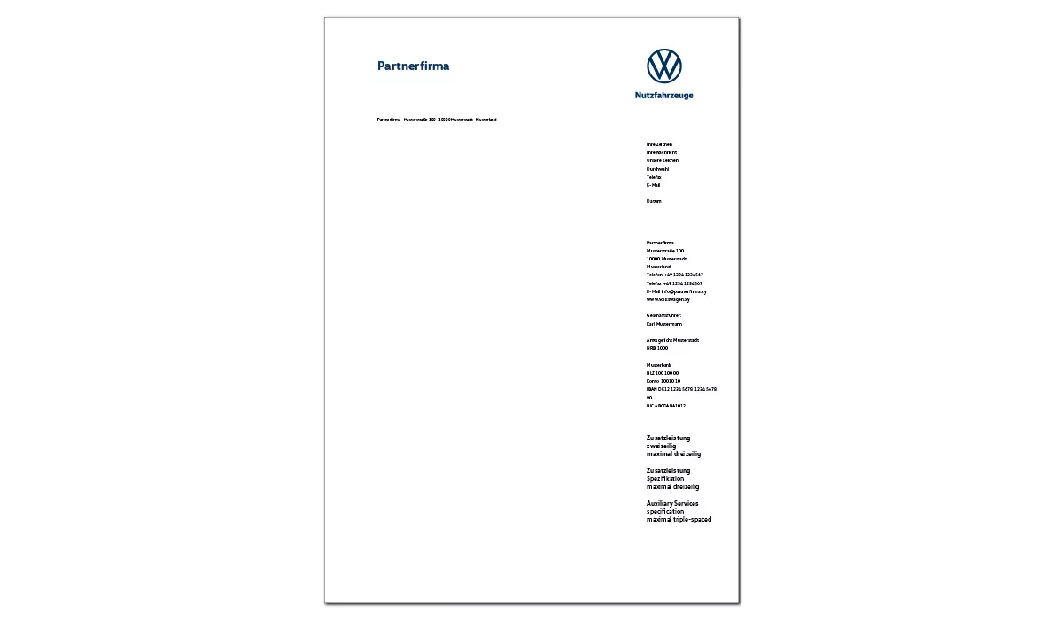 VW Commercial Vehicles Stationery