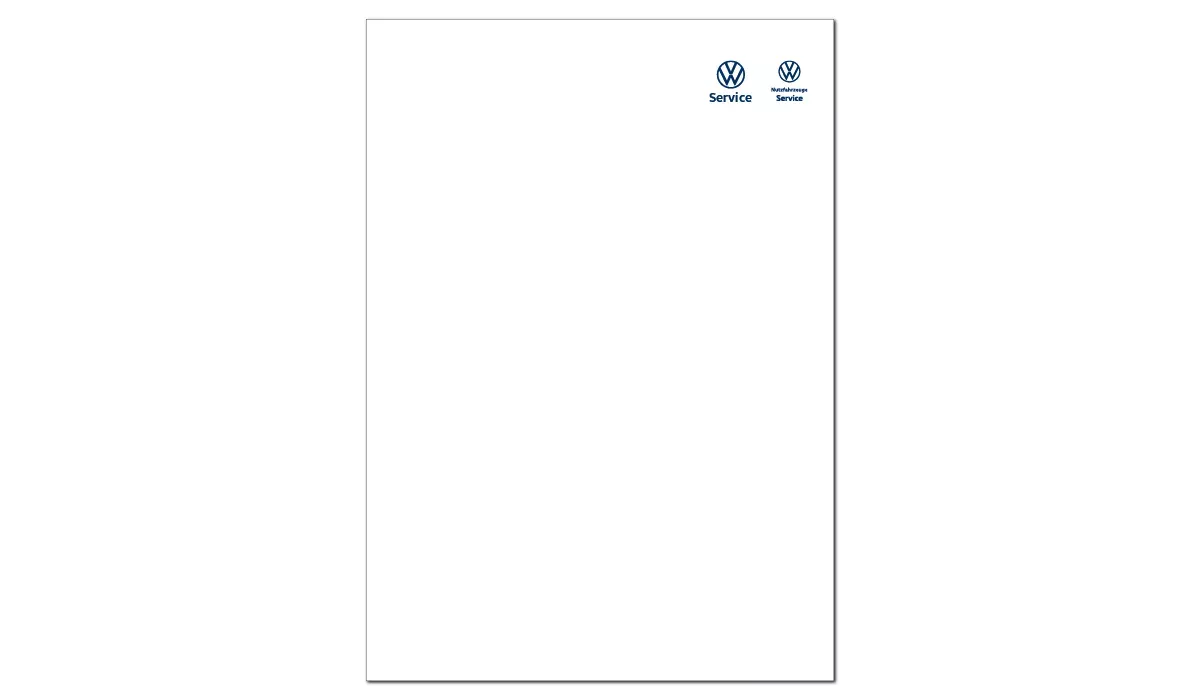 VW Service and VW Commercial Vehicles Service Stationery