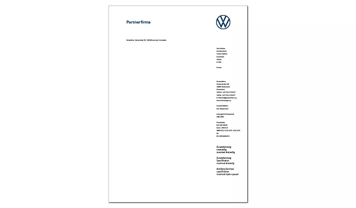 VW Partner Briefbogen 