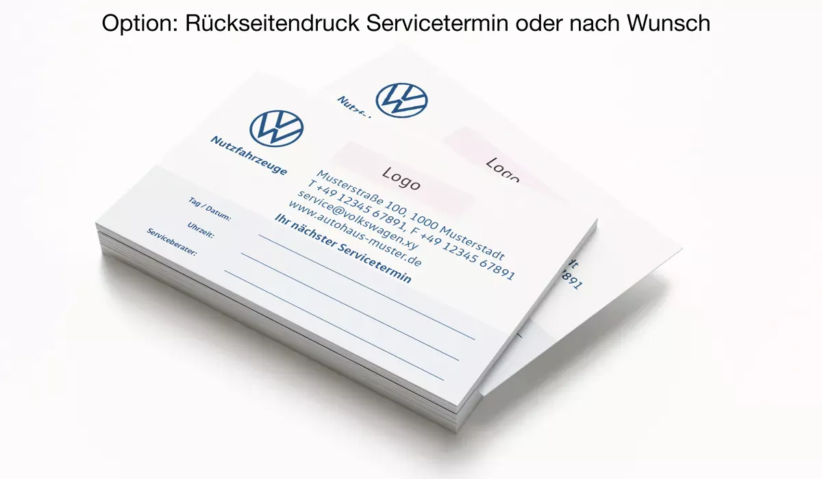 VW Commercial Vehicles Appointment Cards 1