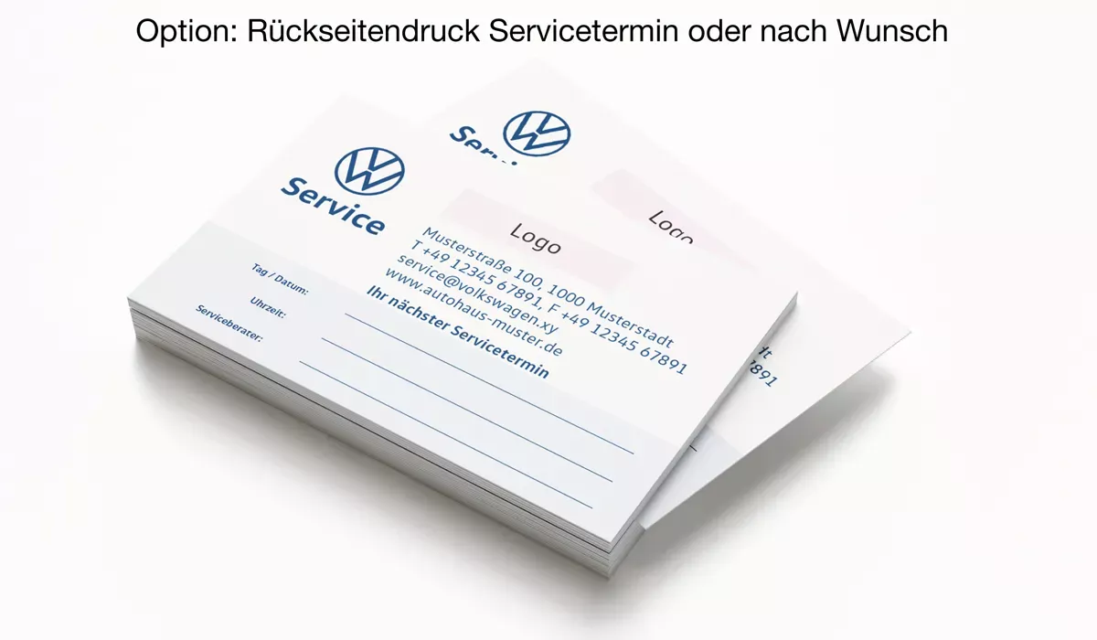 VW Service Appointment Cards 1