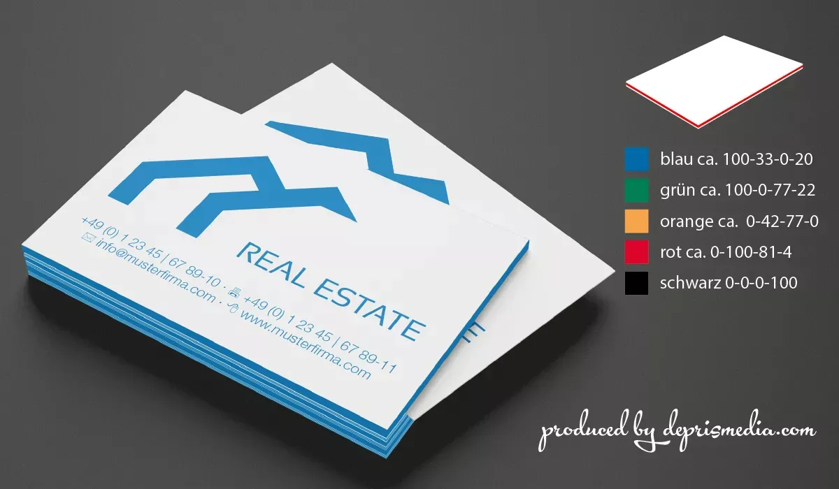 Business card white with color core