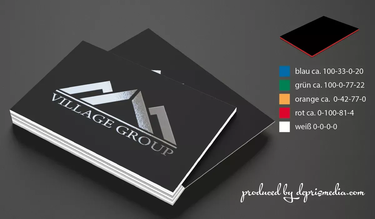 Visitenkarte schwarz mit Farbkern