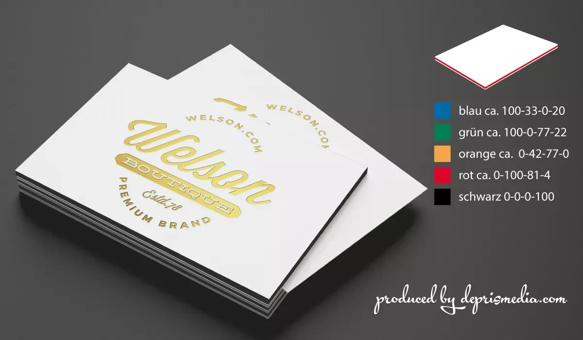 Business card white with color core
