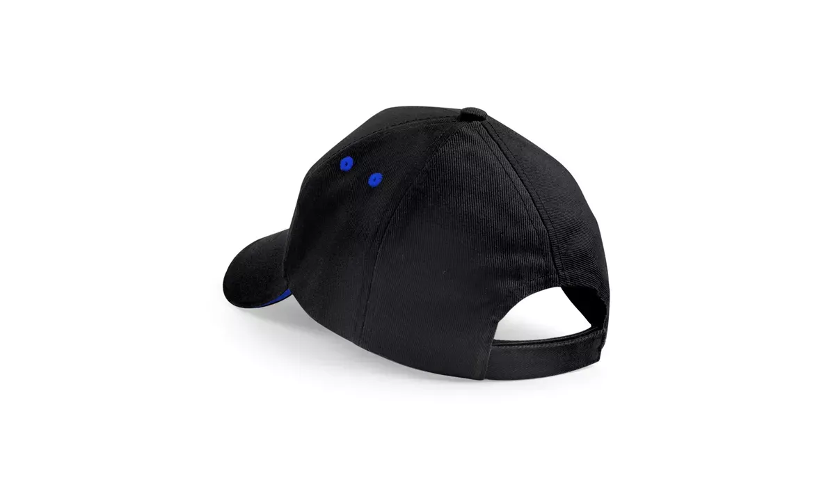 Beechfield Ultimate 5 Panel Cap - black/bright royal