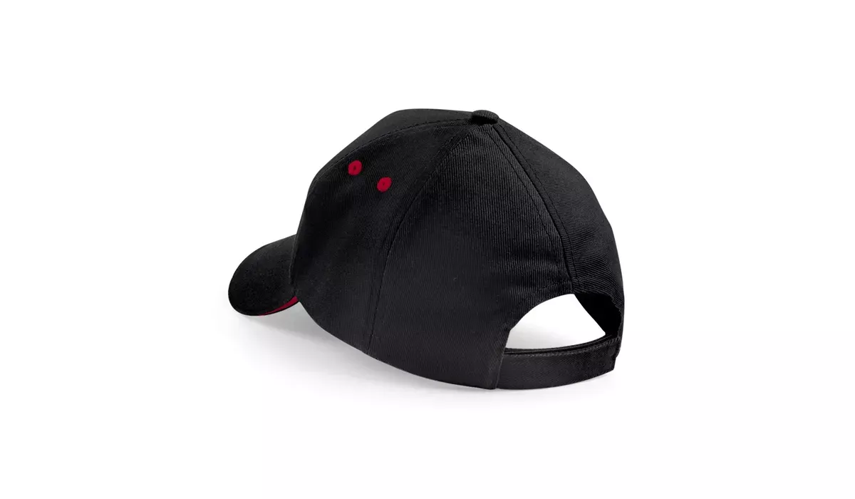 Beechfield Ultimate 5 Panel Cap - black/classic red