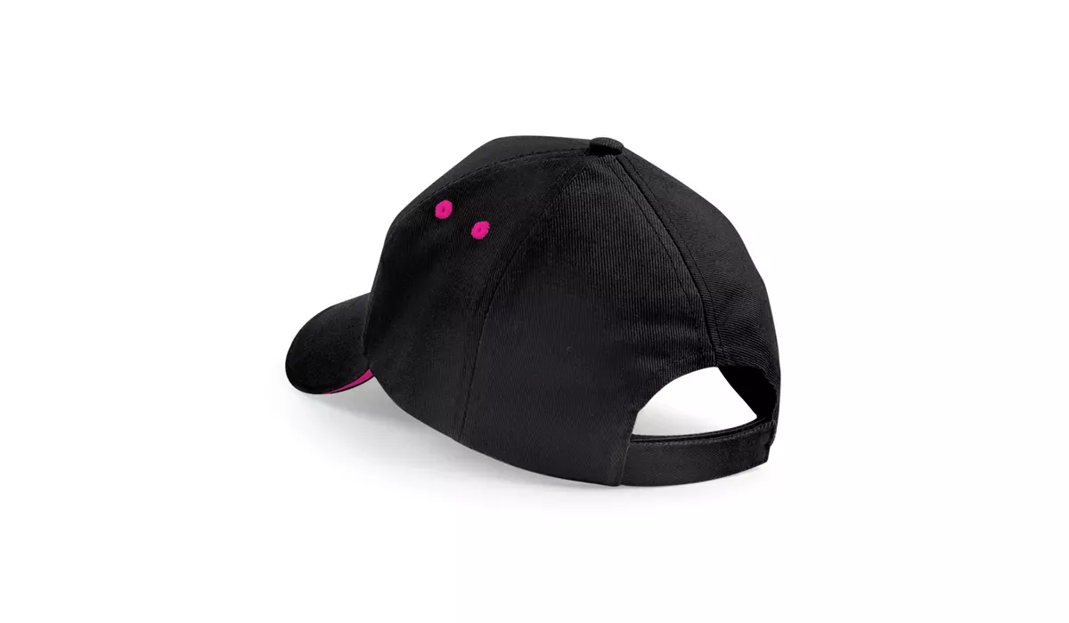 Beechfield Ultimate 5 Panel Cap - black/fuchsia