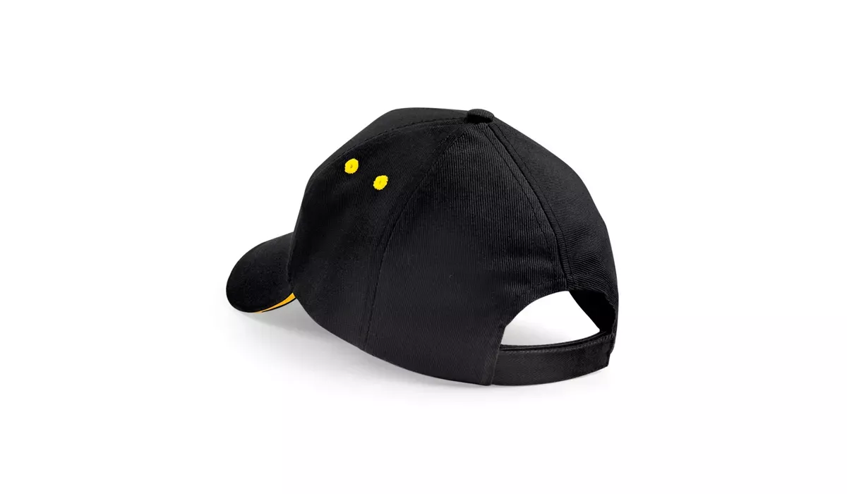 Beechfield Ultimate 5 Panel Cap - black/yellow