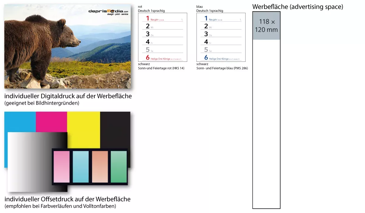 Streifenkalender 2027 Combi