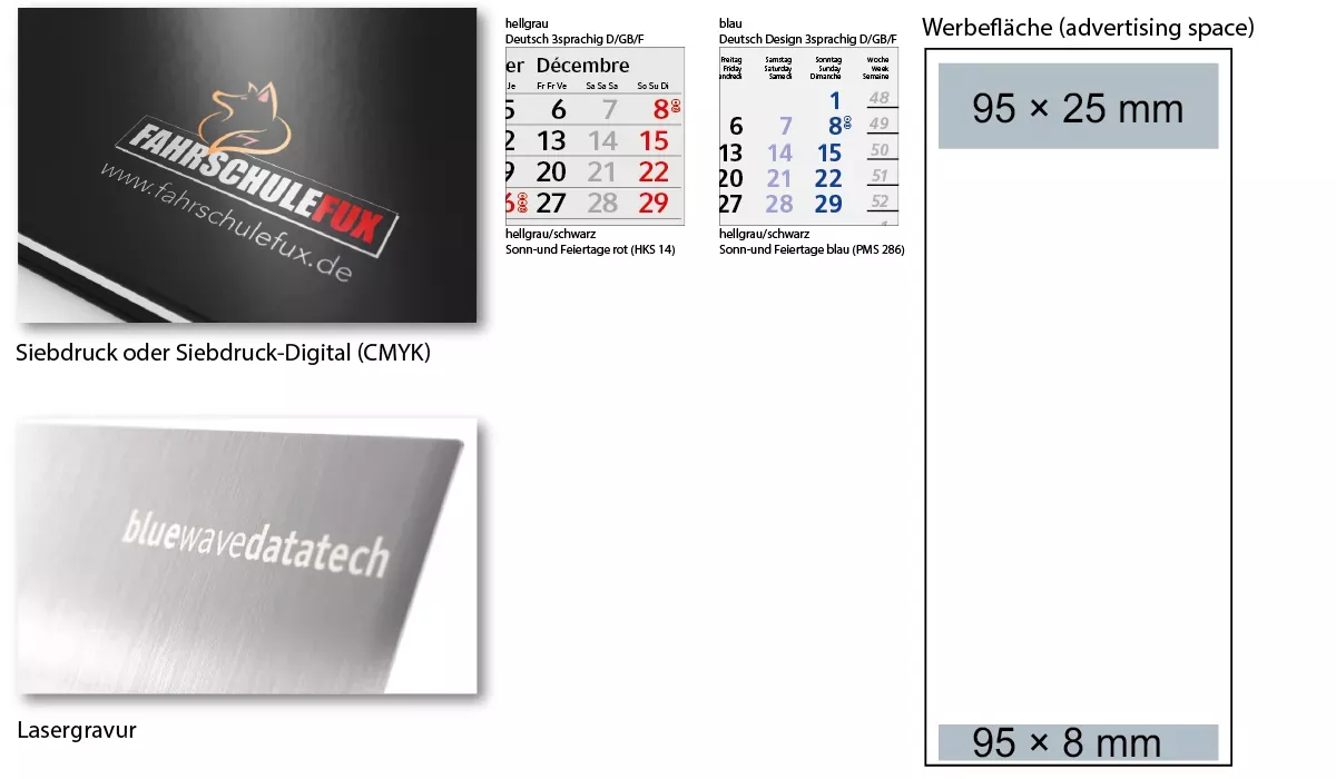 3-month calendar 2027 Desktop 3 Steel 2-years