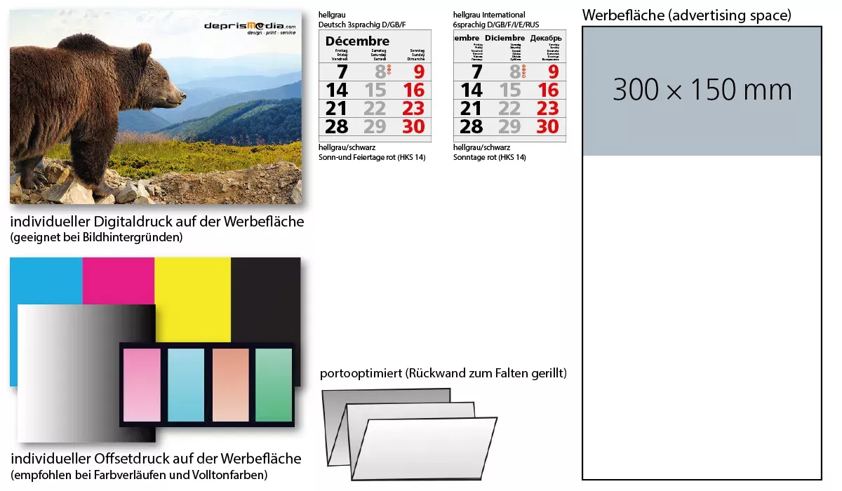 4-Monatskalender 2027 Mega 4 Post A
