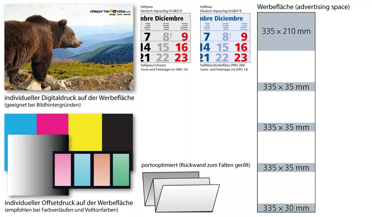 4-Monatskalender 2027 Quadro 4 Post