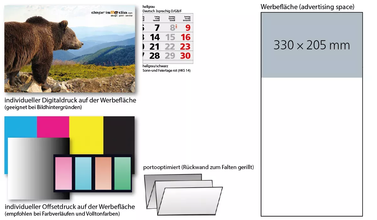 4-Monatskalender 2027 Square 4 Post