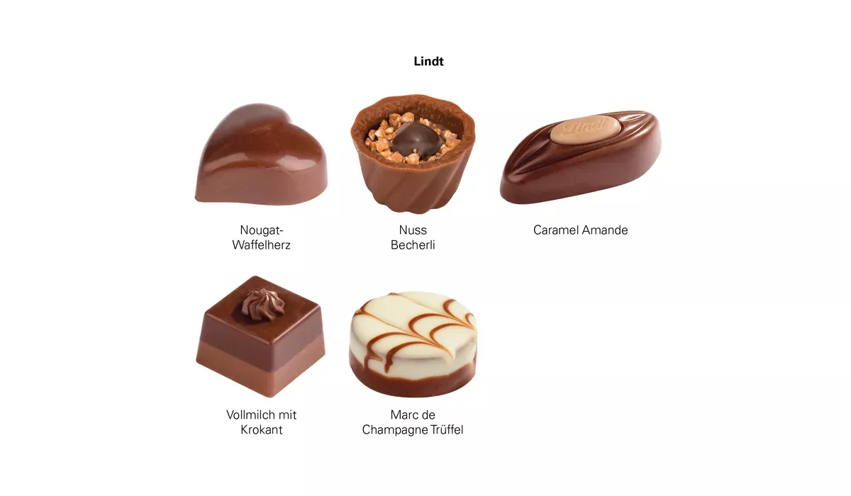 Lindt Mini Pralinés Präsent im Werbeschuber 