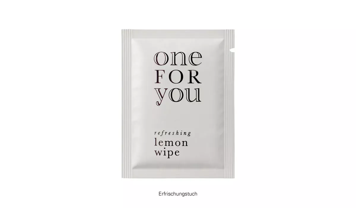 Werbeanhänger, Erfrischungstuch