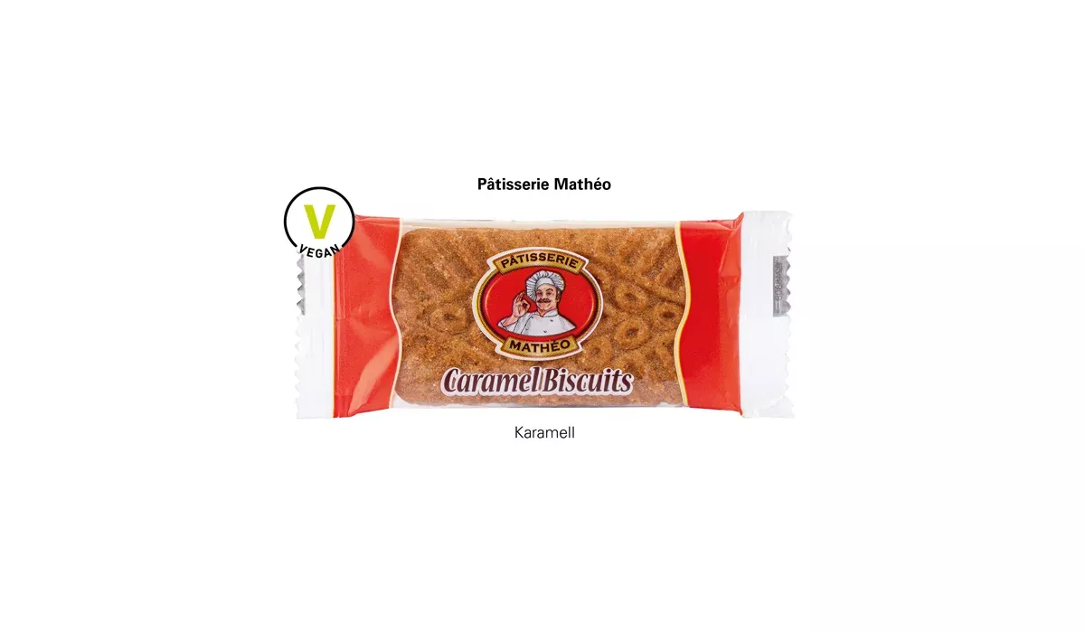 Werbekarte Midi, Pâtisserie Mathéo Caramell Biscuit