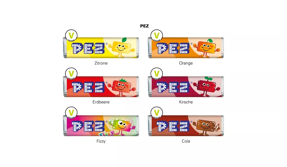 Werbekarte, PEZ Bonbonriegel Zitrone