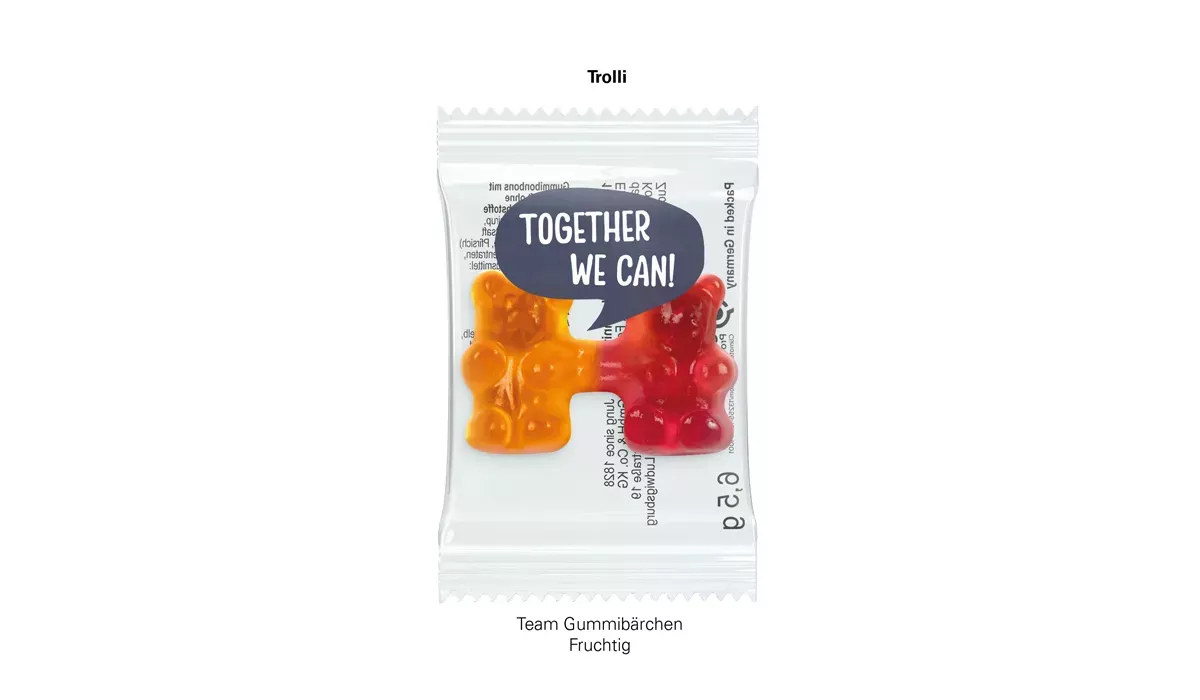 Werbekarte, Team Gummibärchen, Standardgestaltung