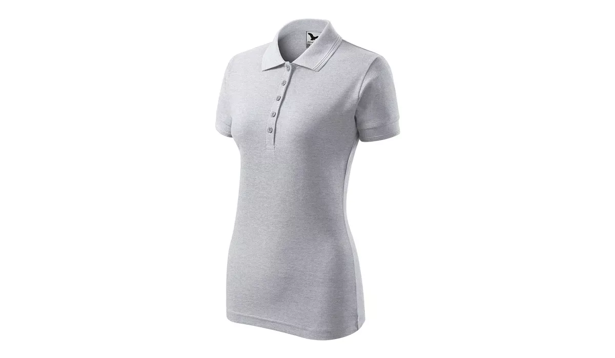 PIQUE POLO 210 ladies polo shirt - light gray mottled