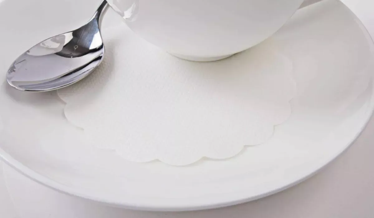 Untersetzer aus Saugstoffpapier im Flexo Druck 50 g weiß 1-farbig