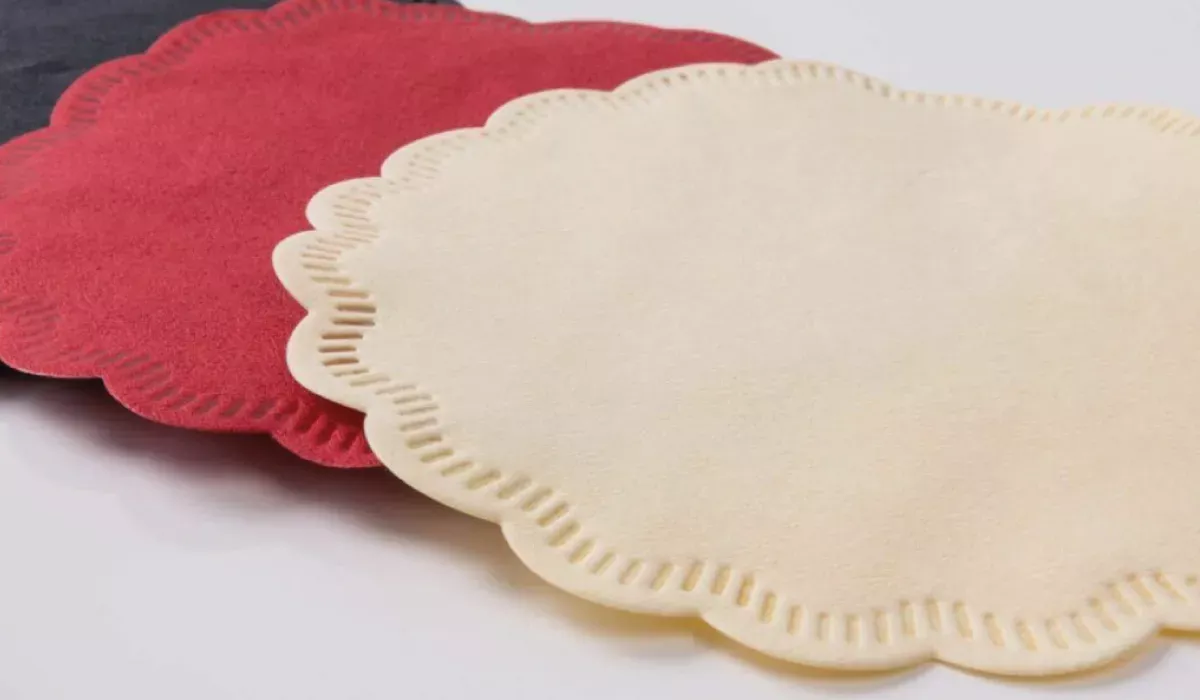 Untersetzer aus Tissuewatte 7-lagig weiß 1-farbig vollflächig