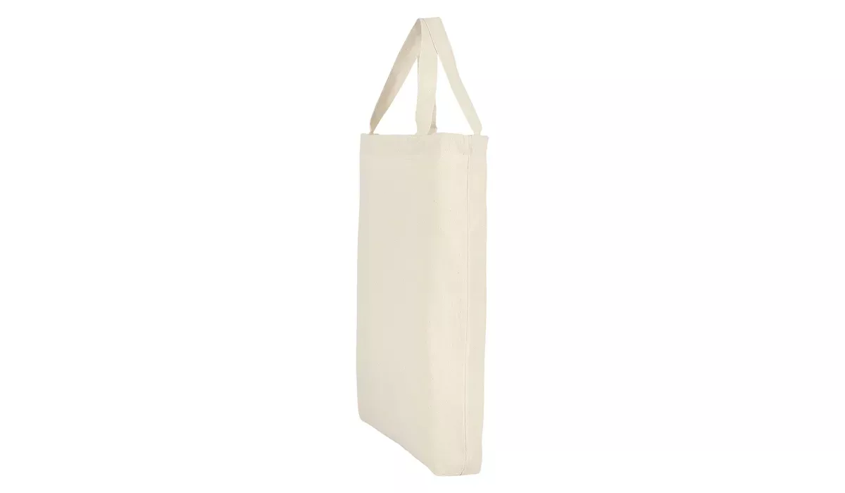 Cotton bag Classic with bottom gusset - nature