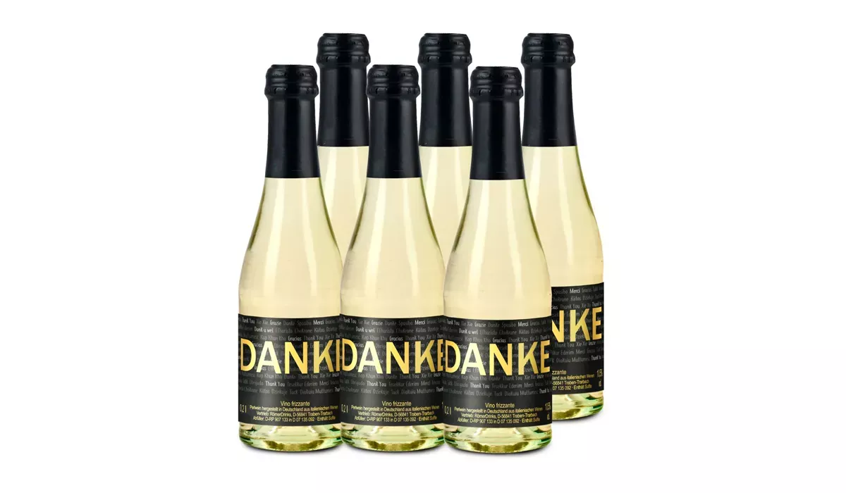6x Danke Secco Flaschen, 0,2 l