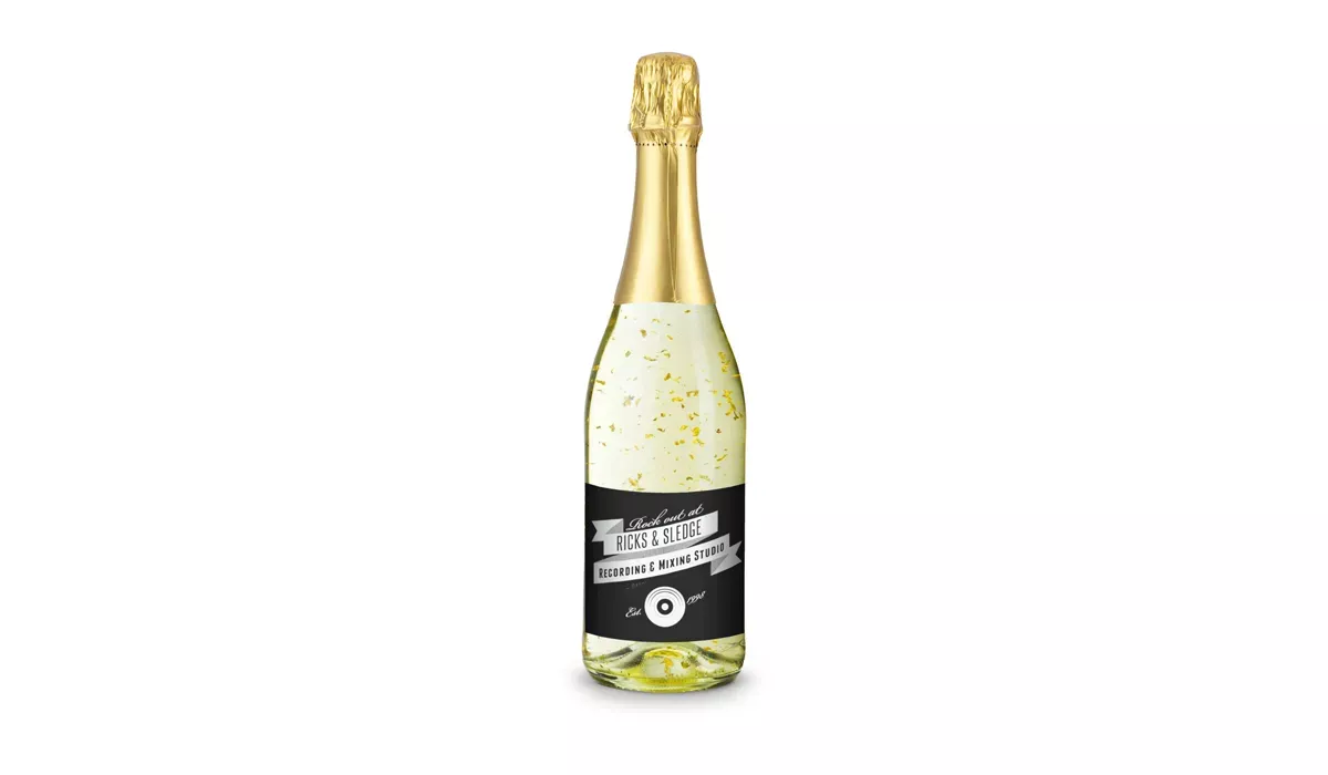 Golden Flakes - Flasche klar - Kapsel gold, 0,75 l