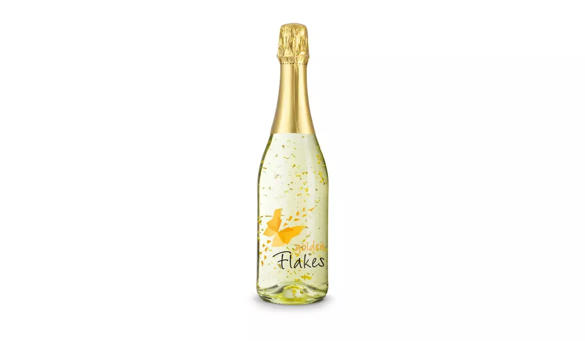 Golden Flakes - Flasche klar - Kapsel gold, 0,75 l