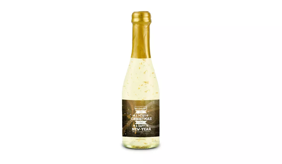 Piccolo Golden Flakes - Flasche klar - Kapsel gold, 0,2 l