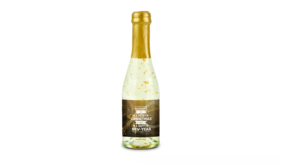 Piccolo Golden Flakes - Flasche klar - Kapsel gold, 0,2 l